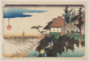 East Slope at Kanda My?jinn Shrine (Kanda My?jin Higashizawa) (kolorowy drzeworyt) autorstwa Ando or Utagawa Hiroshige