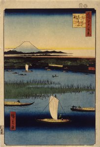 Farewell Channels At Mitsumata (kolorowy drzeworyt) autorstwa Ando or Utagawa Hiroshige