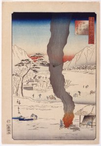 Połów Przy Suwa Jeziorem W Shinano autorstwa Ando or Utagawa Hiroshige