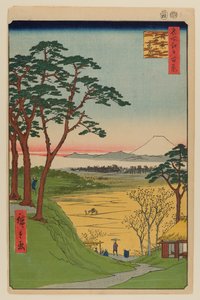 Herbaciarnia dziadka, Meguro autorstwa Ando or Utagawa Hiroshige