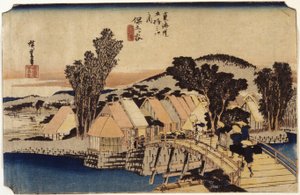 Hodogaya, grzbiet Shinmachi B autorstwa Ando or Utagawa Hiroshige