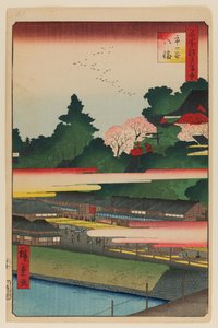 Świątynia Ichigaya Hachiman autorstwa Ando or Utagawa Hiroshige