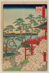 Kiyomizu Hall i Shinobazu Pond w Ueno autorstwa Ando or Utagawa Hiroshige