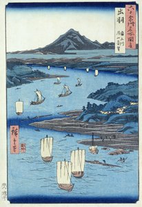 Shinjin Ribel Draft d Tsukiyama, dewa P Rovinse (O DB ck p Hayashi t) autorstwa Ando or Utagawa Hiroshige