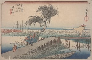 Mie rzeka autorstwa Ando or Utagawa Hiroshige