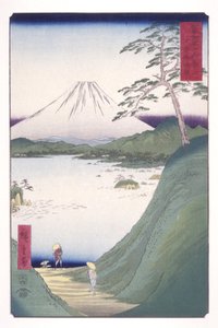 Passagem de Misaka na província de Kai (Kai Misakagoe) (impressão em xilogravura a cores)polonês autorstwa Ando or Utagawa Hiroshige