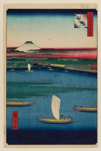 Mitsumata Wakarenofuchi autorstwa Ando or Utagawa Hiroshige
