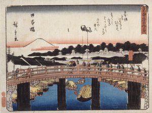 Nihonbashi (kolorowy drzeworyt) autorstwa Ando or Utagawa Hiroshige
