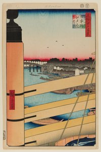 Most Nihonbashi i most Edobashi (od Nihonbashi do Edobashi) autorstwa Ando or Utagawa Hiroshige