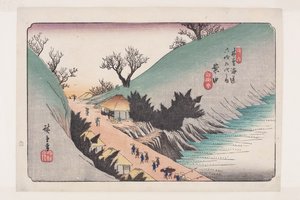 nr 16, Annaka (kolorowy drzeworyt) autorstwa Ando or Utagawa Hiroshige