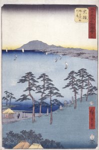plaża autorstwa Ando or Utagawa Hiroshige
