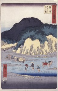 Okitsu autorstwa Ando or Utagawa Hiroshige