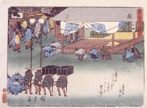 Seki autorstwa Ando or Utagawa Hiroshige