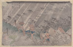 Posłuchaj (Czarny drzeworyt) autorstwa Ando or Utagawa Hiroshige