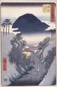 Station 22, Okabe (kolorowy drzeworyt) autorstwa Ando or Utagawa Hiroshige