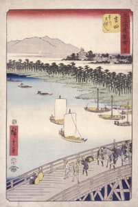 Station 35, Yoshida; Kyoka Tokaido Series (colour woodblock print) autorstwa Ando or Utagawa Hiroshige