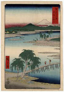 Rzeka Tamagawa w prowincji Musashi w Japonii autorstwa Ando or Utagawa Hiroshige