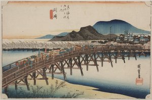 Yahagi B autorstwa Ando or Utagawa Hiroshige