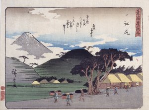 Z tkaniny autorstwa Ando or Utagawa Hiroshige