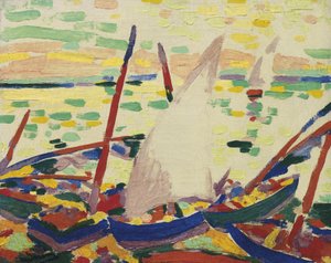 Łodzie na plaży w Collioure autorstwa Andre Derain