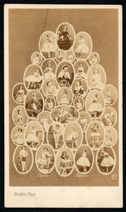 Tancerki baletu Opery Paryskiej (zdjęcie czarno-białe) autorstwa Andre Adolphe Eugene Disderi
