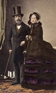 Napoleon III i Cesarzowa Eugenia autorstwa Disderiego (1819-1889) - ok. 1865 - Cyfrowa kolorystyka