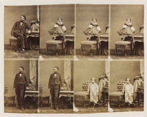 Portrety siedzące 41494: Doktor Magnan z synem i córką, ok. 1861 (druk albumowy (8 nieoszlifowanych wizytówek)) autorstwa Andre Adolphe Eugene Disderi