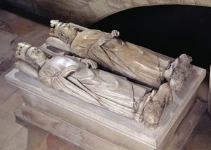 Wizerunki Filipa VI (1293-1350) de Valois i Jana II (1319-64) Le Bon (marmur)