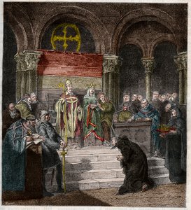 Cesarz Henryk IV (1050-1106) u stóp papieża Grzegorza VII (1020-85) autorstwa Andre Cluysenaar