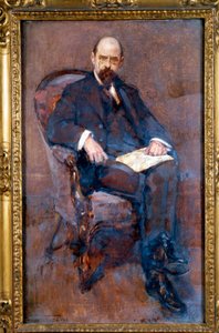 Portret Emile Vandervelde (1866-1938) belgijski polityk, socjalistyczny deputowany Esquisse d