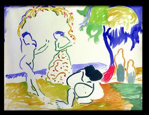 Kąpiący się, ok. 1905 (akwarela na papierze) autorstwa Andre Derain