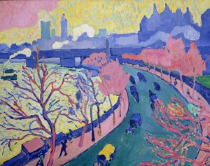 Charing Cross Bridge, ok. 1906 (olej na płótnie) autorstwa Andre Derain