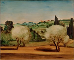 Krajobraz z drzewami oliwnymi autorstwa Andre Derain