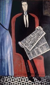 Portret mężczyzny z gazetą autorstwa Andre Derain