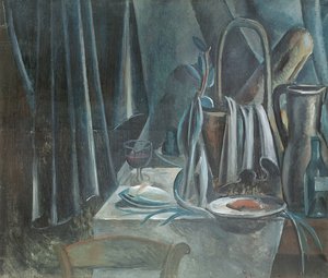 Martwa natura z koszem na chleb, dzbanem i kieliszkiem do wina autorstwa Andre Derain
