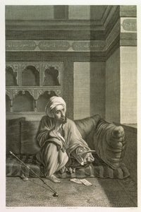 Astronom, z tomu II Kostiumy i portrety z "Opisu Egiptu", rytowane przez Etienne Frederic Lignon (1779-1833), opublikowane na polecenie Napoleona, 1822.