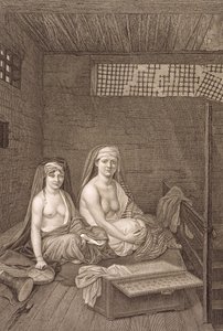 Tancerze publiczni, z tomu II Kostiumy i portrety „Opis Egiptu”, rytowane przez Jean Baptiste Massard, wyd. pod rozkazami Napoleona, 1822