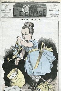 1874: kobieta manipuluje marionetką. Okładka w „” L