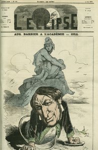 Auguste Barbier (1805-1882), francuski poeta wybrany do Akademii Francuskiej w 1869. Okładka w „”L