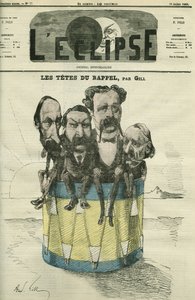 Auguste Vacquerie (1819-1895), Victor Hugo (1802-1885), Charles Hugo (1826-1871) i Paul Meurice (1818-1905), francuscy literaci. Okładka w „”L