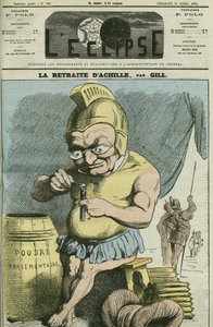 Karykatura Adolphe Thiers (1797-1877), francuskiego męża stanu. Okładka w „” L