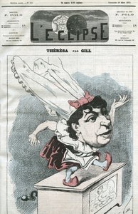 Karykatura Emmy Valendon zatytułowana Theresa (1837-1913), popularna francuska piosenkarka. Okładka w „” L