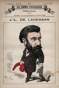 Karykatura Jeana Marie Antoine de Lanessana (1843-1919) angielskiego męża stanu z „Les Hommes d