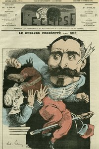 Karykatura „” prześladuje husarię (przez Marianne robi sobie nos), Monsieur de Saint-Genest (Saint Genest). Okładka w „”Zaćmieniu”” autorstwa Gilla, 29 listopada autorstwa Andre Gill