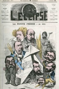 Stworzenie „”La Petite Presse””, z Jannin, Delsaux, Hermant, Hemery, De Balathier, Bragelonne, Dumas, Ponson du Terrail, Jean du Boys, Revillon i Coste. Okładka w „”Zaćmieniu”” autorstwa Gilla, 9 lutego autorstwa Andre Gill