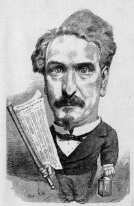 Rysunek Andre Gilla reprezentującego Henri Rocheforta (1831-1913) francuskiego dziennikarza i polityka, W „” The Illustrous World” autorstwa Andre Gill