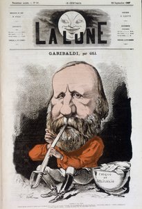 Giuseppe Garibaldi (1807-1882), hymn pokoju - autorstwa Gilla, w „Księżycu” z 22.09.1867 autorstwa Andre Gill