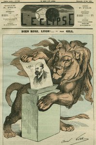 Dobre rugi, Lyonie! , karykatura na wybory Arthura Ranca (1831-1908), deputowanego Rodanu. Okładka w „” L