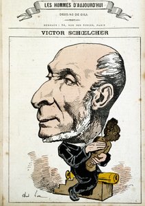 Humorystyczny rysunek Victora Schoelchera i zniesienia niewolnictwa – autorstwa Gilla, w „The Men of Today”” autorstwa Andre Gill