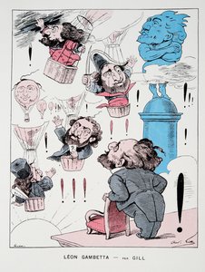 Leon Gambetta, z Historii III RP, t. I, Historia polityczna, wyd. 1933 (kolor lito) autorstwa Andre Gill